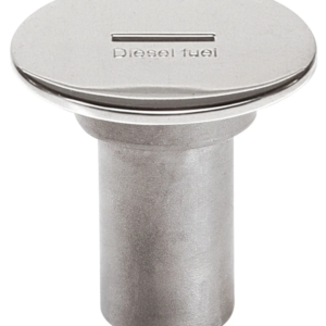Tappo imbarco "DIESEL FUEL" per tubo Ø 38 mm, tappo Ø 87 mm con apertura a chiavetta, L= 75 mm