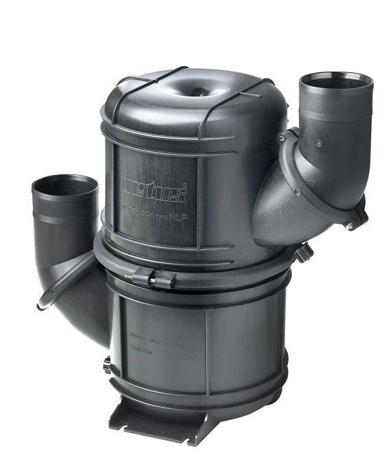 Marmitta HD, corpo e raccordi girevoli, modello NLP50, per tubo 50 mm, nera