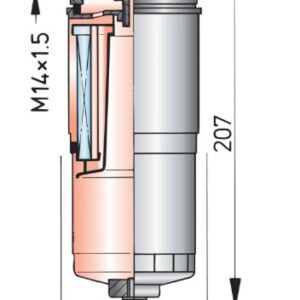 Water separator/fuel filter, complete, max. 180l/h